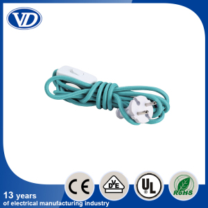 Green Color Braided Wire with Plug Ang Switch